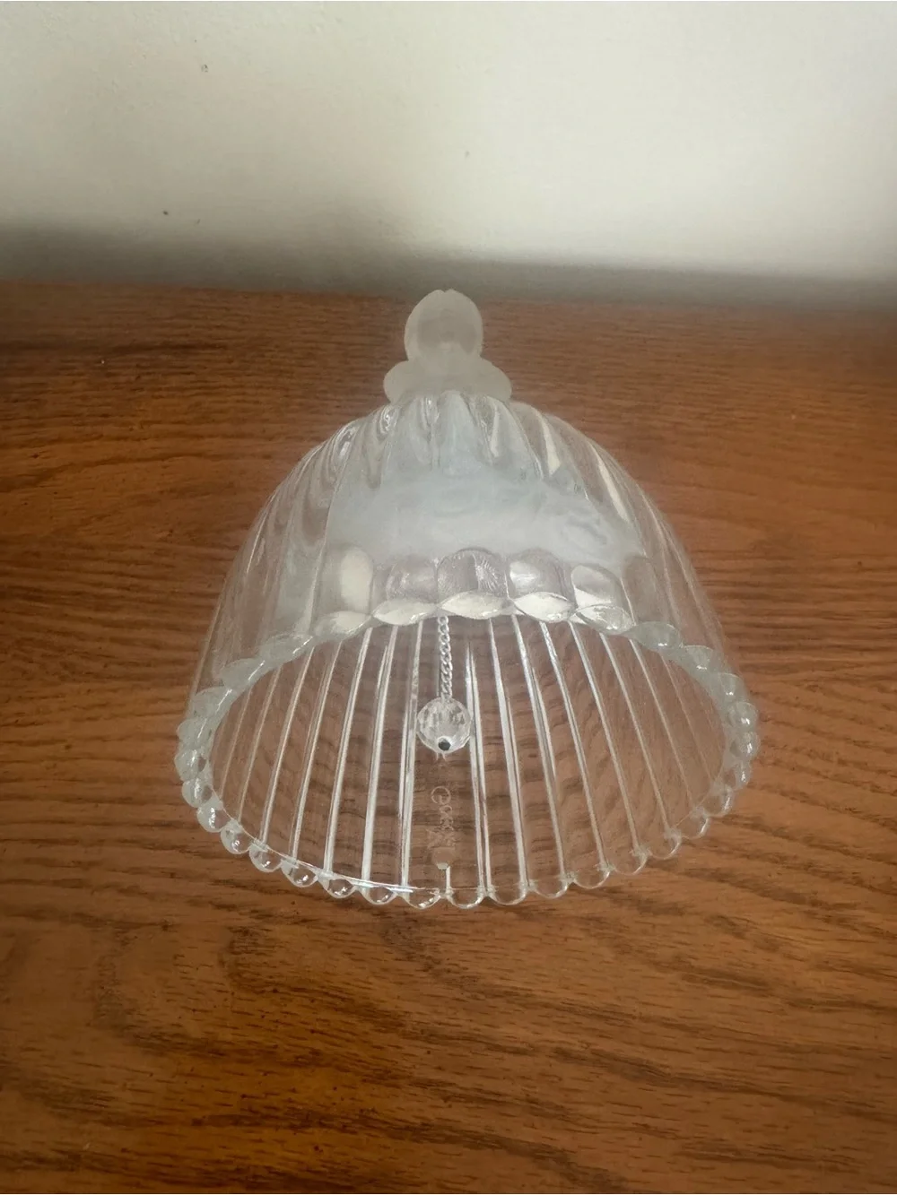 1978 Goebel Crystal Decorative Bell with Frosted Figurine